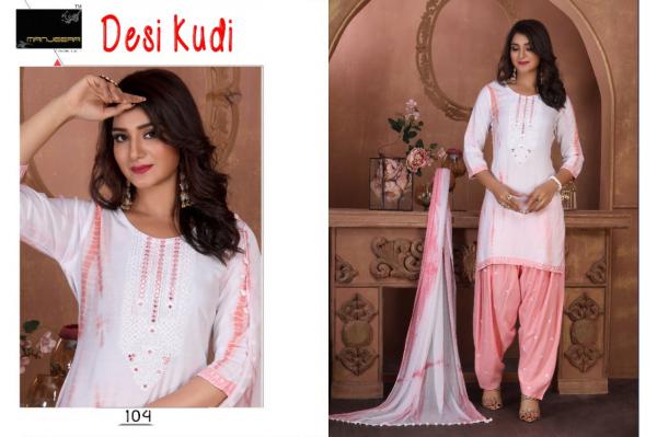 Manjeera Desi Kudi Festive Wear Patiyal Rayon Ready Made Collection